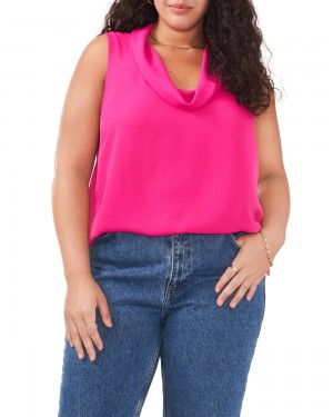 Blusa Vince Camuto Sleeveless Cowl-Neck (Plus Size) Mujer Rosas | 069-GUNXHW