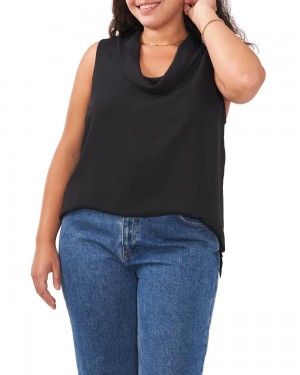 Blusa Vince Camuto Sleeveless Cowl-Neck (Plus Size) Mujer Negras | 538-RXJYZN