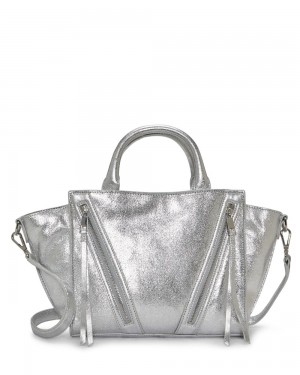 Bolsa de Mano Vince Camuto Wayhn Satchel Mujer Plateadas | 186-GSDHPI