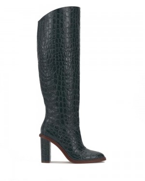 Botas Hasta La Rodilla Vince Camuto Pendarie Mujer Evergreen Croc Print | 489-DSGLXC