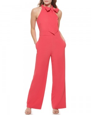 Mono Vince Camuto Bow-Neck Halter Mujer Coral | 307-ZASCBH