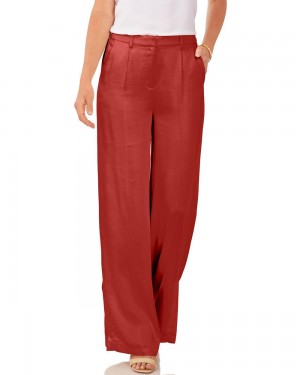 Pantalon Vince Camuto Plisado Directo-Leg Mujer Rojas | 850-YUALOD