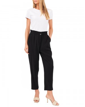 Pantalon Vince Camuto Twill Paperbag-Waist Mujer Negras | 167-SXYKBO