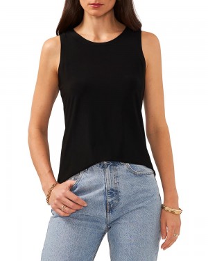 Tops Vince Camuto Sleeveless Banded-Trim Keyhole Mujer Negras | 349-SERHGC