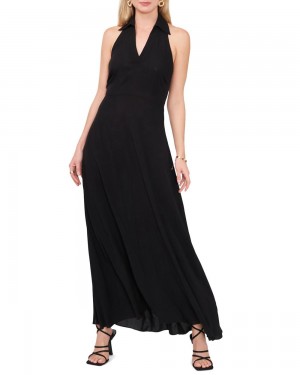 Vestido Largo Vince Camuto Collared Halter Mujer Negras | 267-IDUJAF