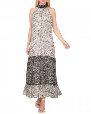 Vestido Largo Vince Camuto Floral-Print Colorblock Mujer Blancas | 732-ZKRGXS