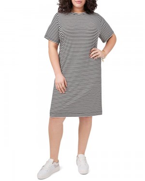 Vestido Largo Vince Camuto Stripe-Print (Plus Size) Mujer Blancas | 648-HFNKAQ