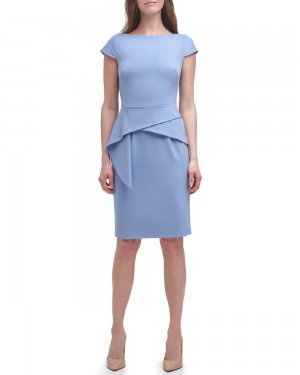 Vestido Vince Camuto Architectural-Peplum Sheath Mujer Azules | 869-KISVHU