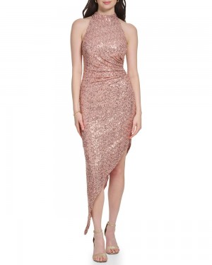 Vestido Vince Camuto Sequined Halter Mujer Rosas | 610-EVINRW