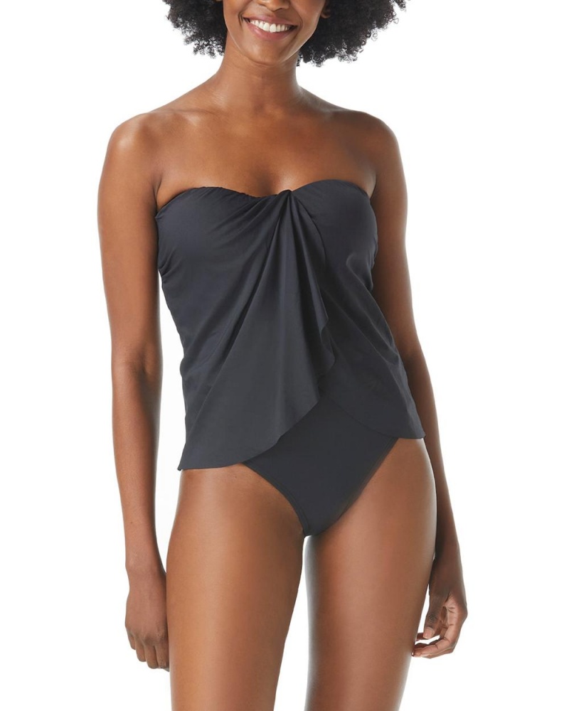 Bikinis Vince Camuto Draped Tankini Mujer Negras | 034-QSVJCG