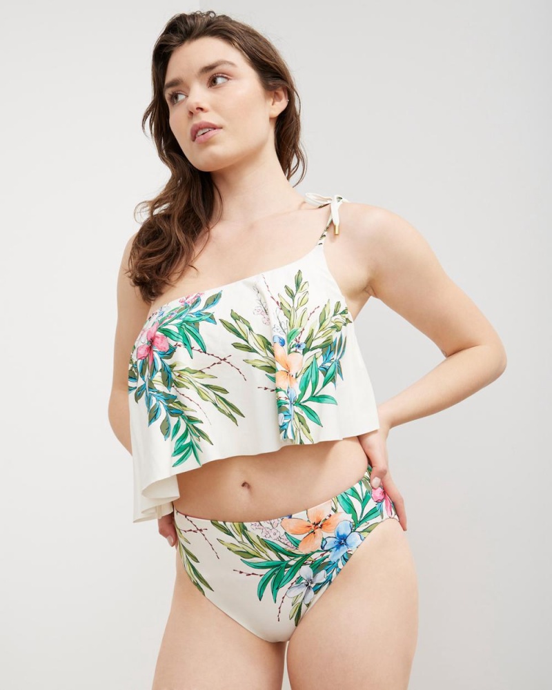 Bikinis Vince Camuto Reversible Botanical-Print Mujer Blancas | 324-XUITSN