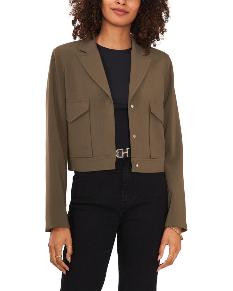 Blazer Vince Camuto Cropped Peak-Lapel Mujer Verde Oliva Claro | 637-XYTBML