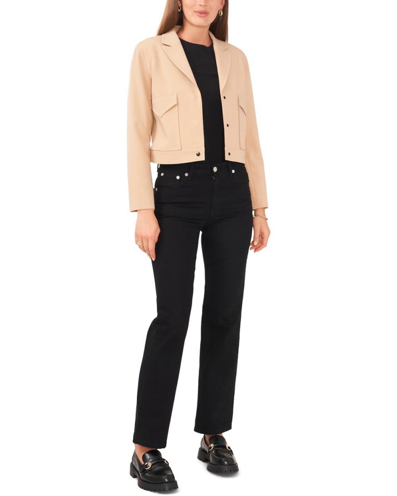 Blazer Vince Camuto Cropped Peak-Lapel Mujer Kaki | 356-EGDRCA