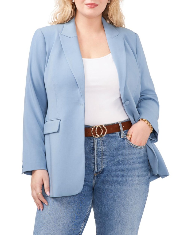 Blazer Vince Camuto One-Button Peak-Lapel (Plus Size) Mujer Azules | 608-IRLXKA