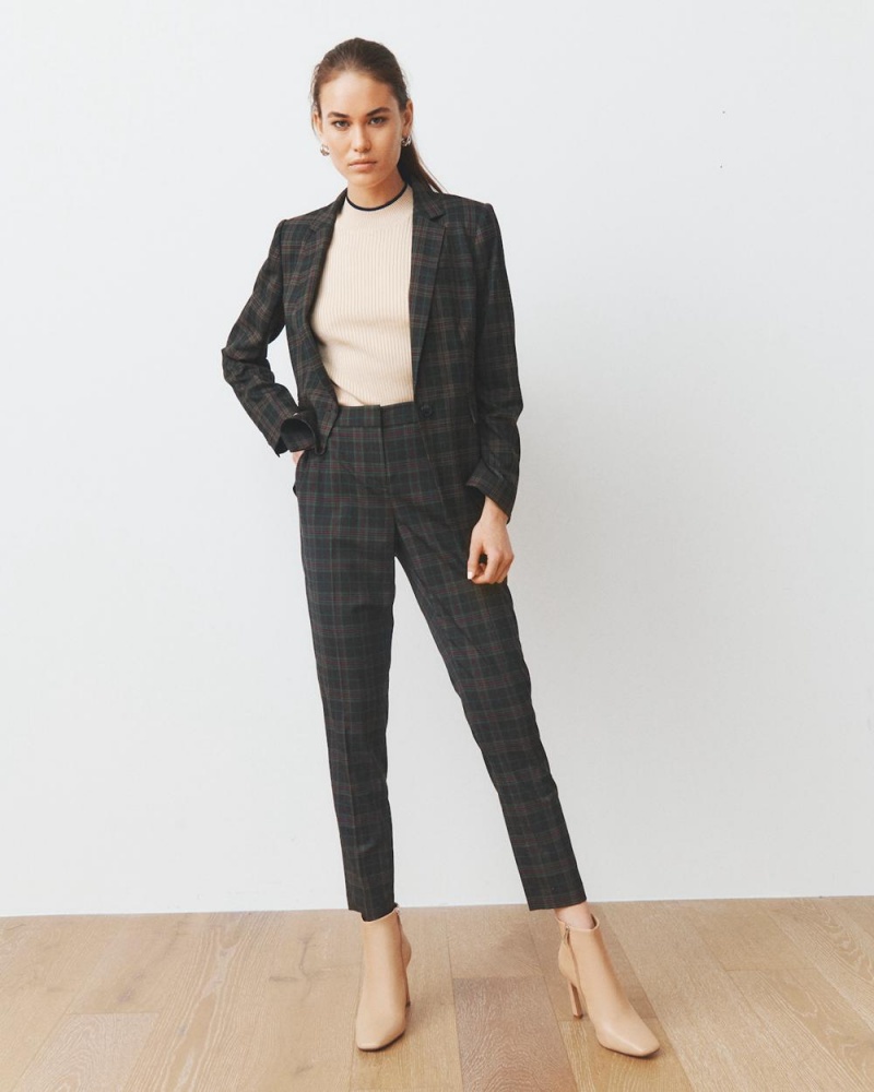 Blazer Vince Camuto Plaid Mujer Negras | 736-AIQPVC