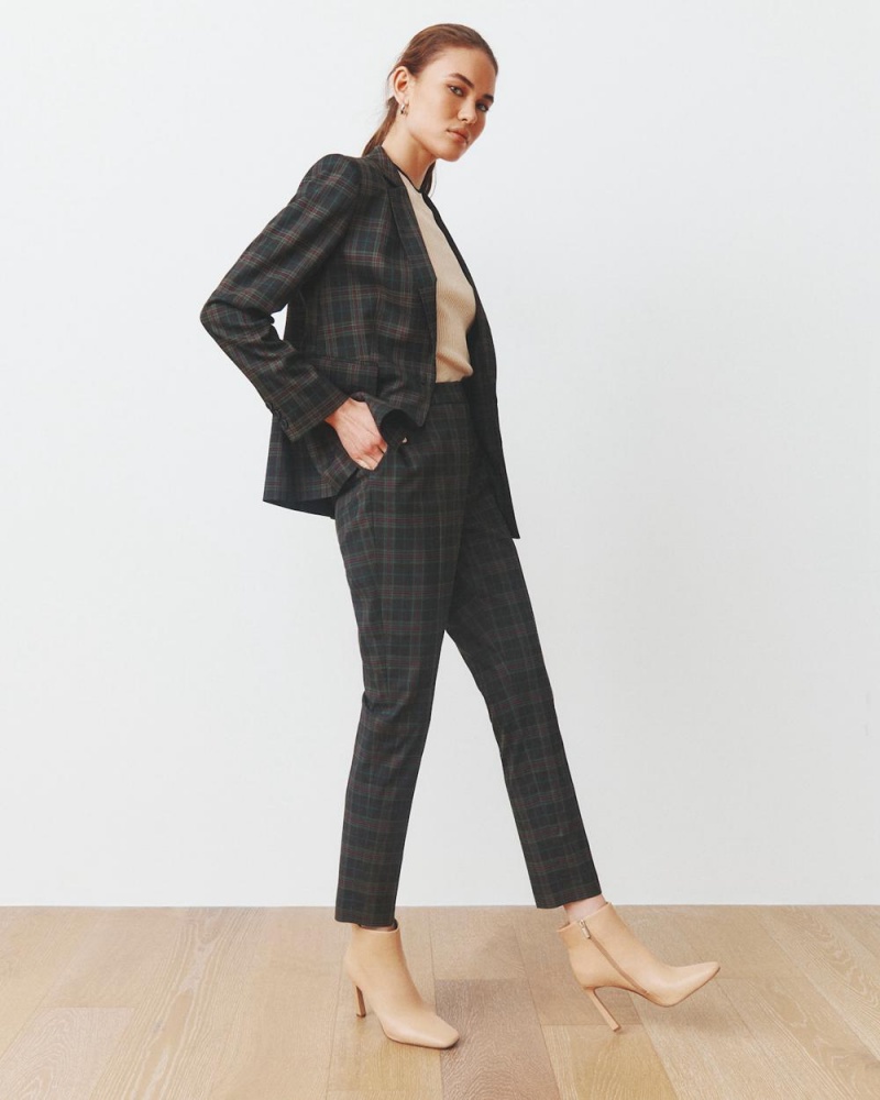 Blazer Vince Camuto Plaid Mujer Negras | 736-AIQPVC