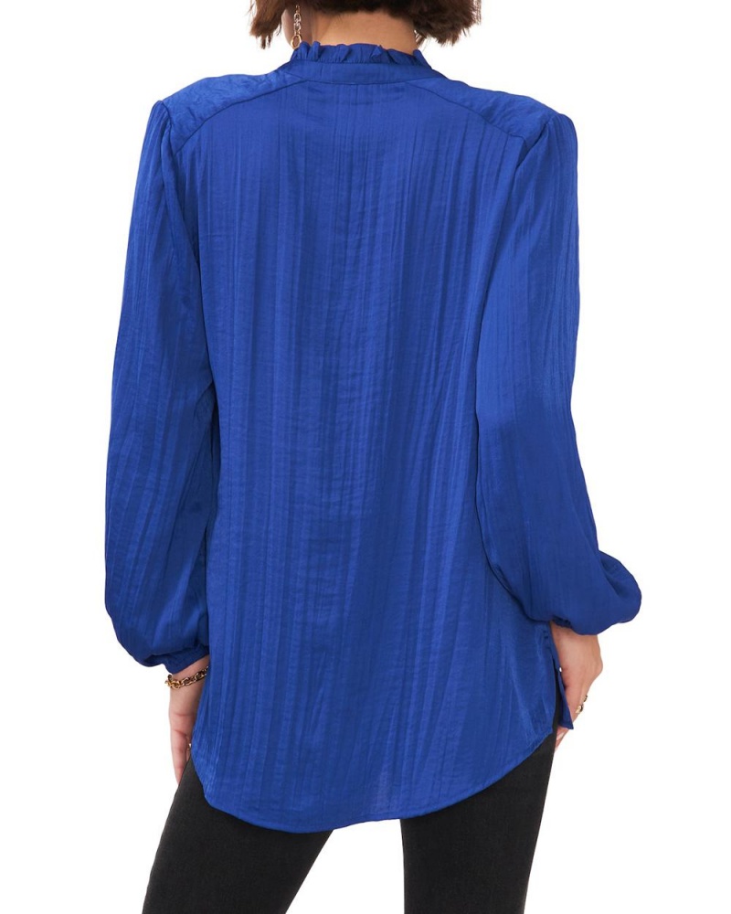 Blusa Vince Camuto Plisado Tie-Neck Mujer Azules | 731-GSCHBX