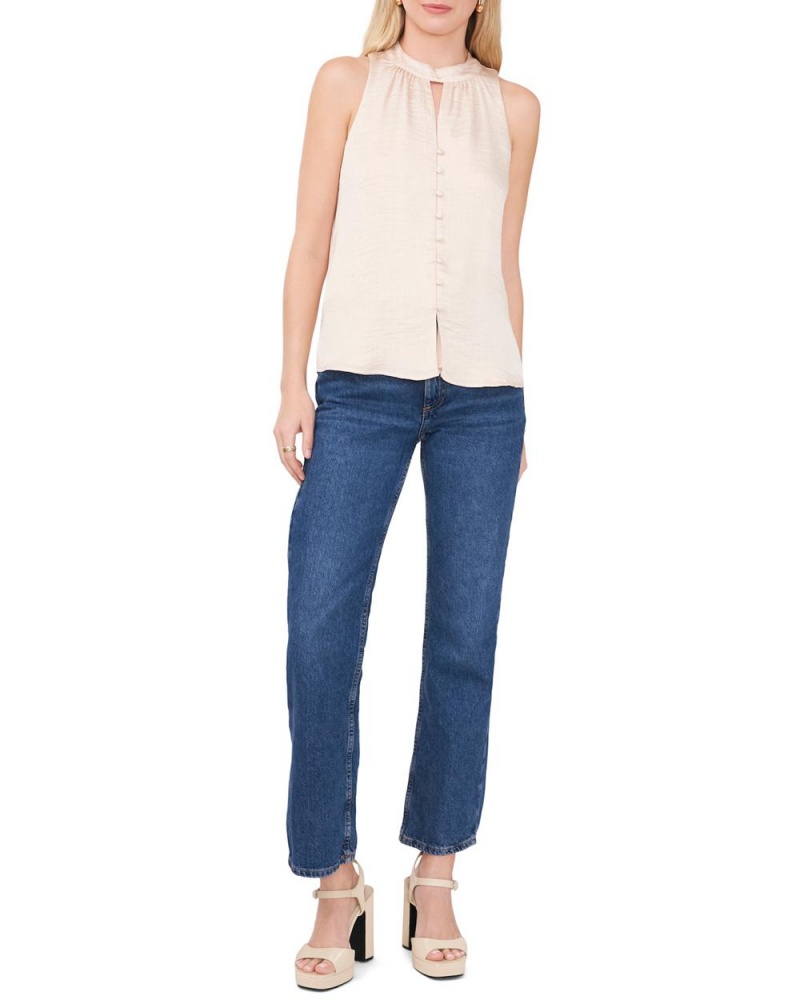 Blusa Vince Camuto Sleeveless Keyhole Mujer Blancas | 134-IXGEFM