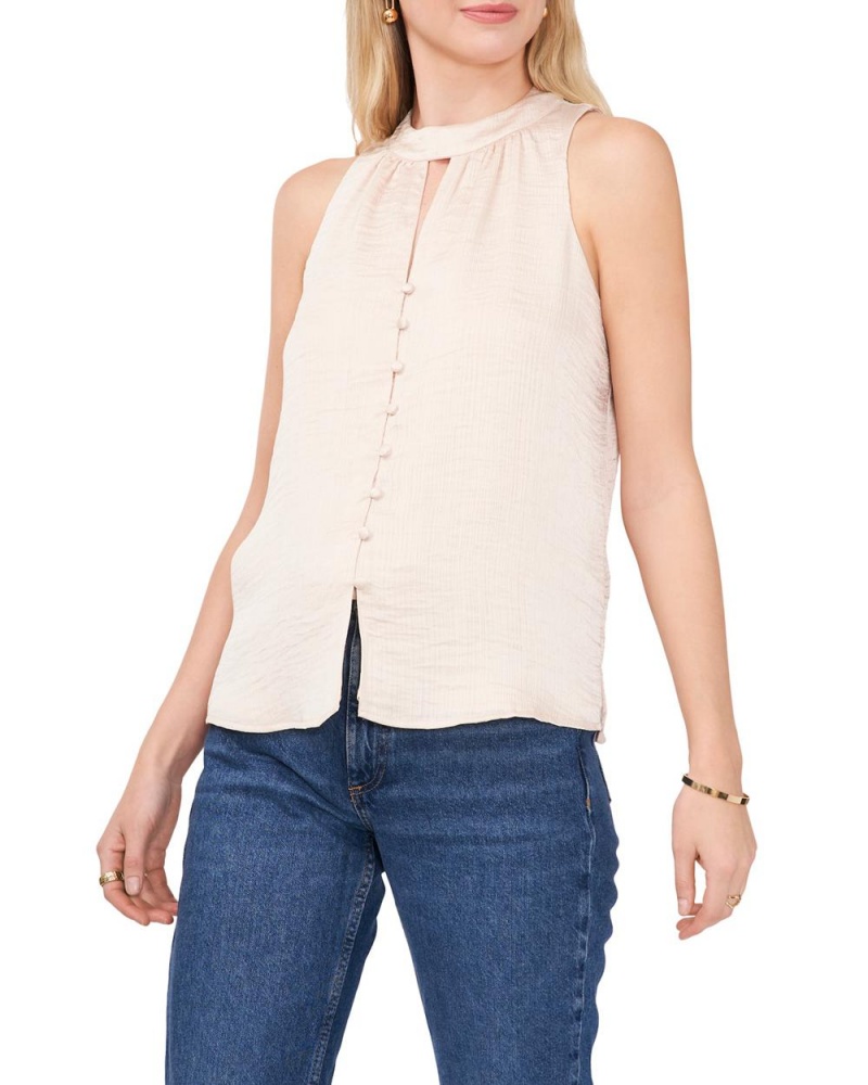 Blusa Vince Camuto Sleeveless Keyhole Mujer Blancas | 134-IXGEFM