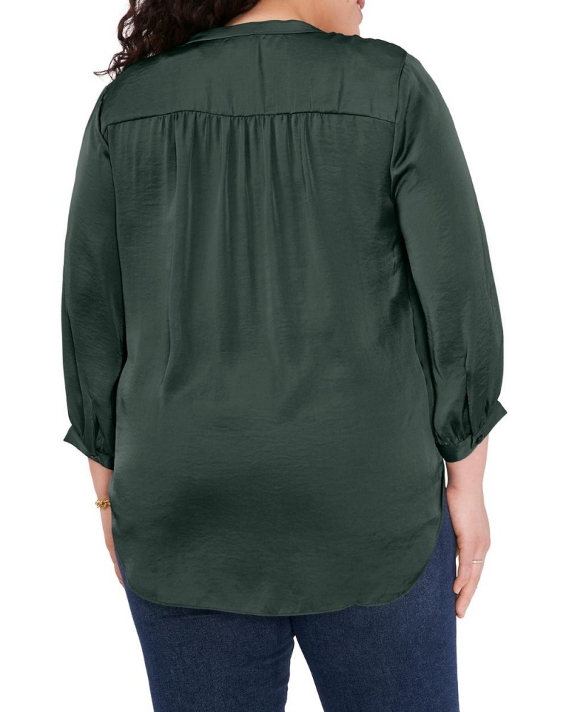 Blusa Vince Camuto V-Neck Inverted-Pleat (Plus Size) Mujer Verde Verde Menta | 726-LNKWSO