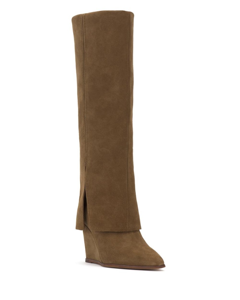 Botas Cuña Vince Camuto Tibani Wide-Calf Mujer Marrones | 572-WHZSBV