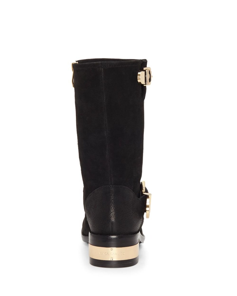 Botas Cuero Vince Camuto Winchell Moto Mujer Negras | 697-QDFBRT