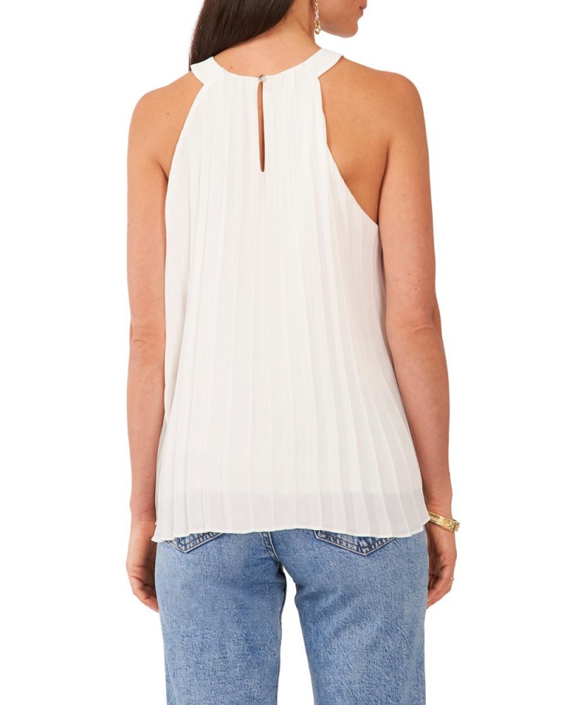 Camiseta Tirantes Vince Camuto Plisado Mujer Blancas | 923-BAEDGV