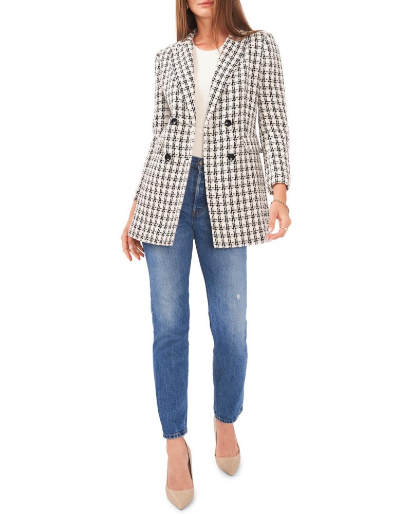 Casacas Vince Camuto Double-Breasted Tweed Mujer Blancas | 362-TKWLMD