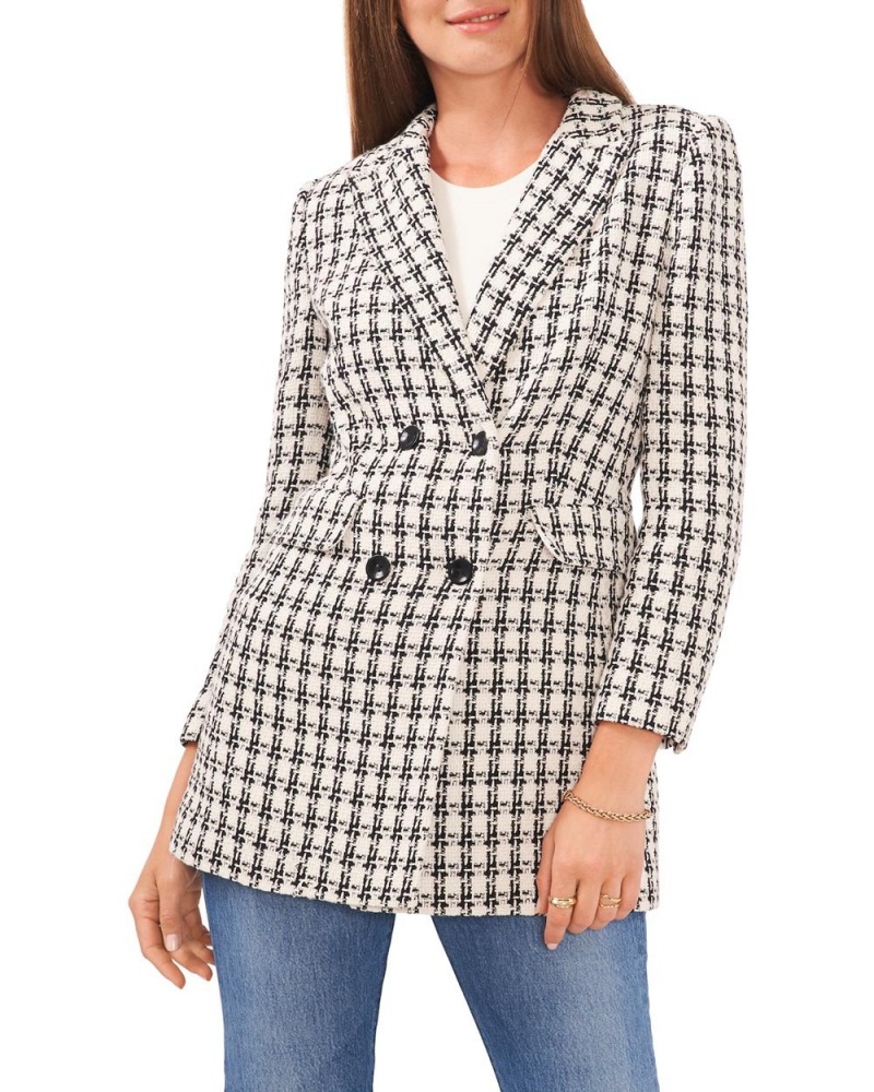 Casacas Vince Camuto Double-Breasted Tweed Mujer Blancas | 362-TKWLMD