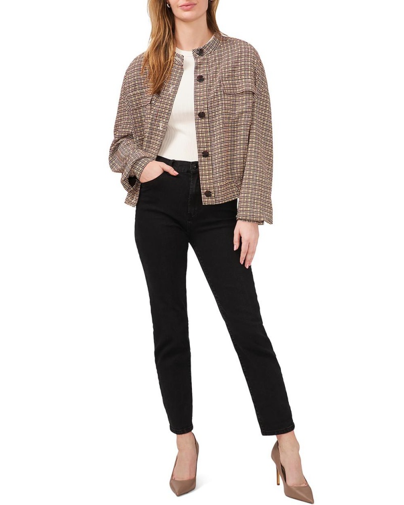 Casacas Vince Camuto Plaid Oversize Mujer Marrones | 509-MGIOUL