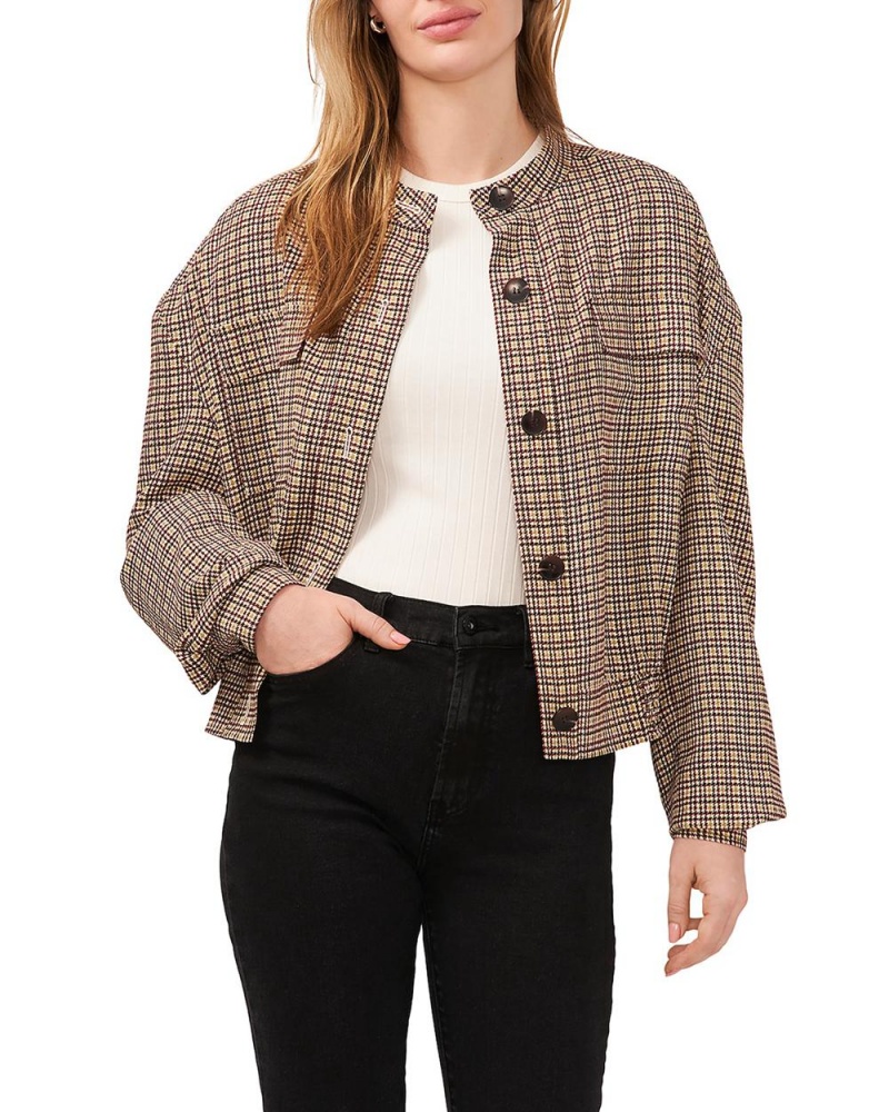 Casacas Vince Camuto Plaid Oversize Mujer Marrones | 509-MGIOUL