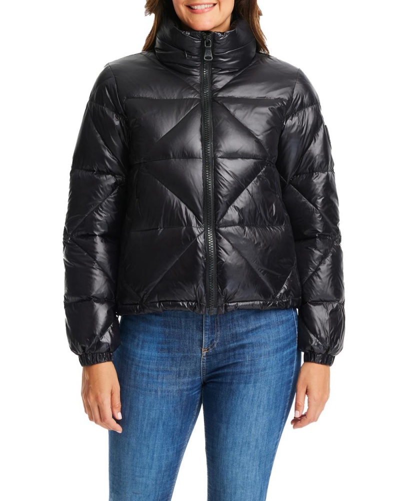 Casacas Vince Camuto Triangle Acolchado Puffer Mujer Negras | 923-WXDPEN