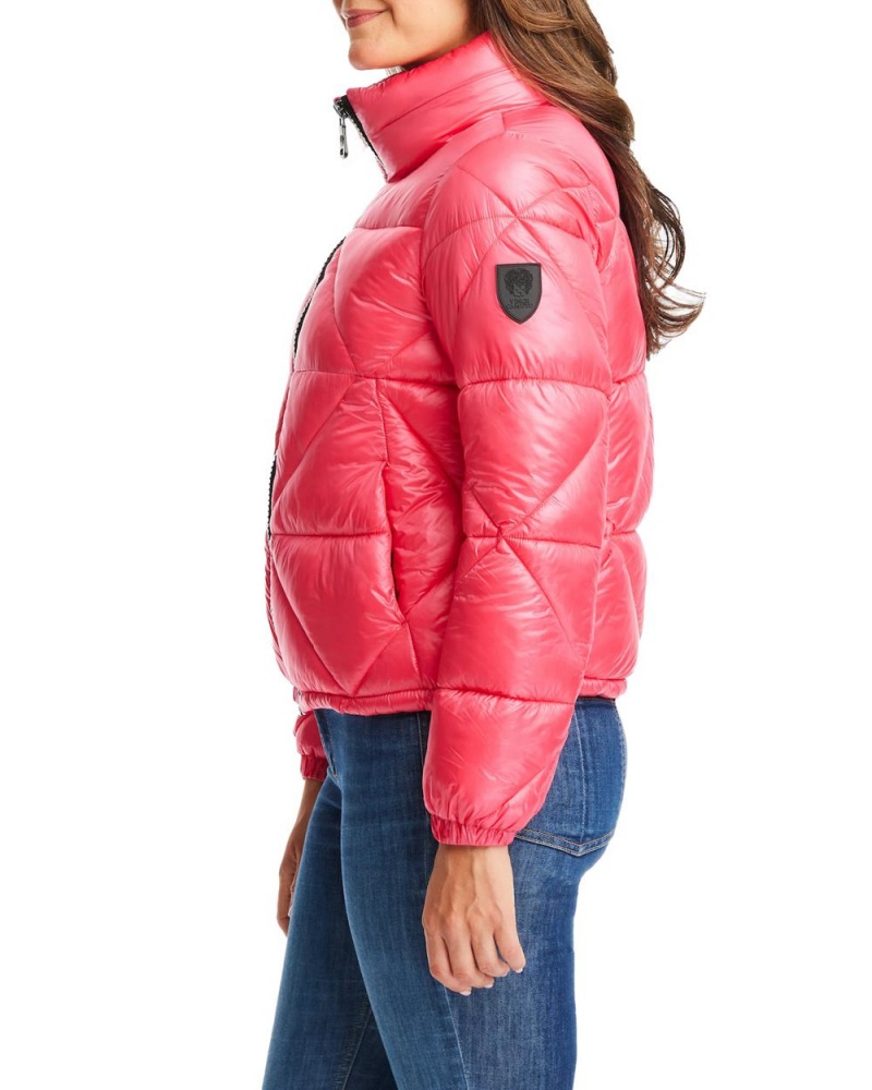 Casacas Vince Camuto Triangle Acolchado Puffer Mujer Rosas | 624-JPFQSV