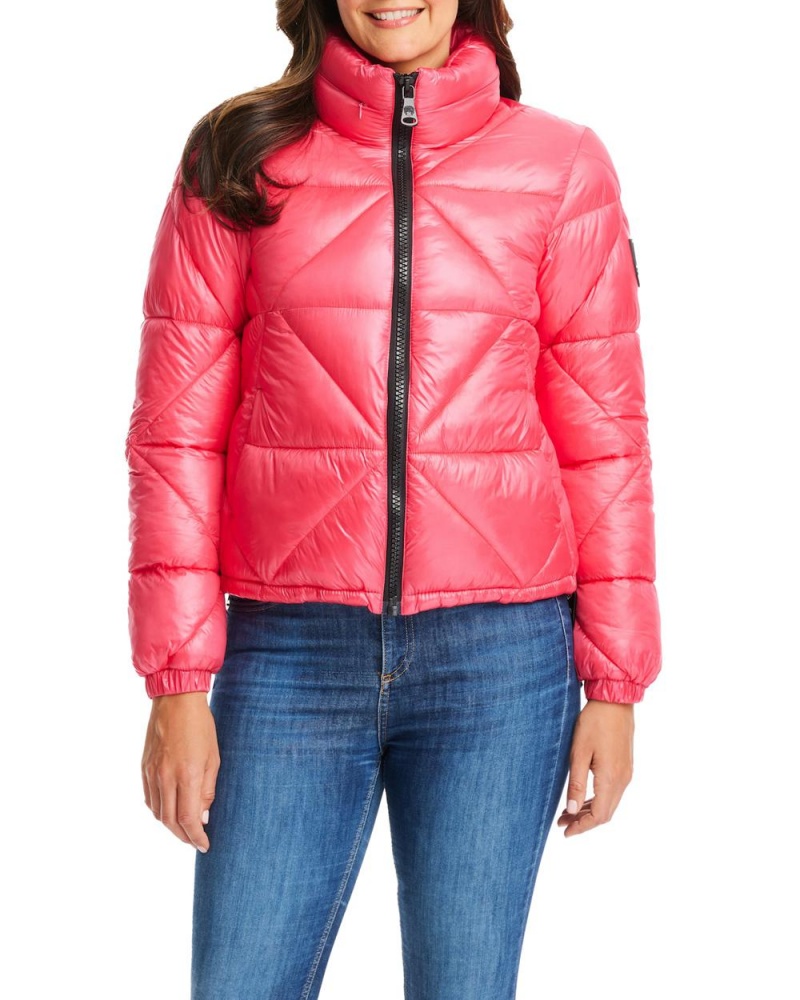 Casacas Vince Camuto Triangle Acolchado Puffer Mujer Rosas | 624-JPFQSV