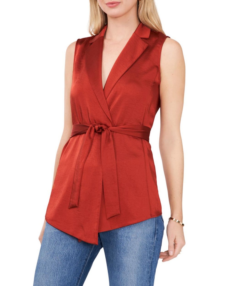 Chaleco Vince Camuto Belted Notch-Lapel Mujer Rojas | 671-GAYQUJ