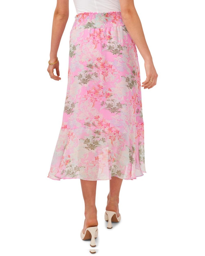 Falda Vince Camuto Floral-Print Faux-Wrap Midi Mujer Verde | 197-OPDUQJ