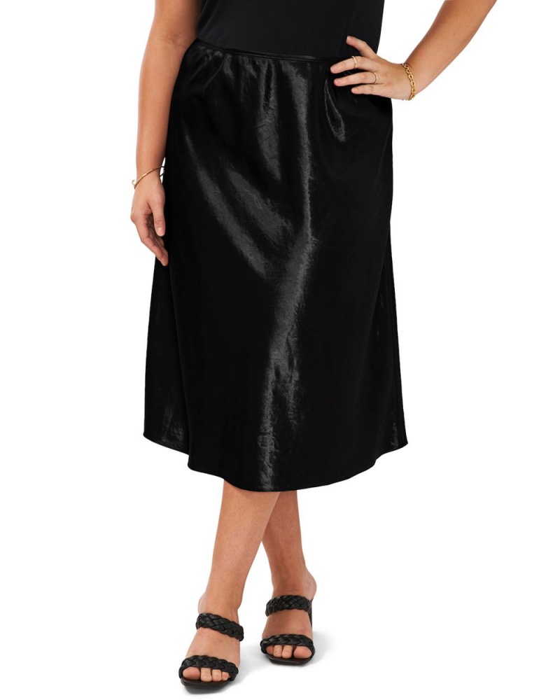 Falda Vince Camuto Satin Midi (Plus Size) Mujer Negras | 140-XJIWGP