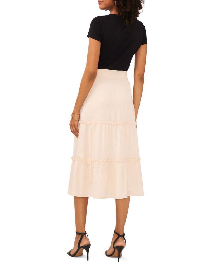 Falda Vince Camuto Tiered Ruffled Midi Mujer Blancas | 869-GASEZM