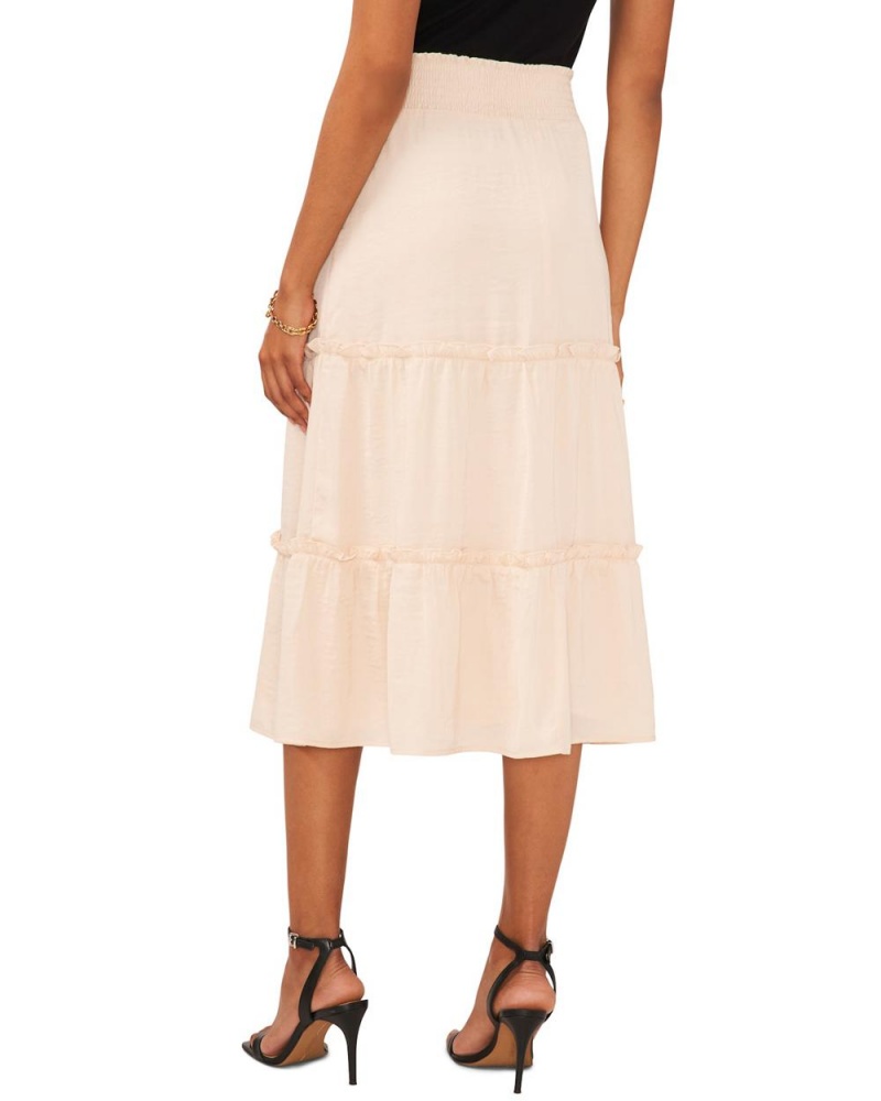 Falda Vince Camuto Tiered Ruffled Midi Mujer Blancas | 869-GASEZM