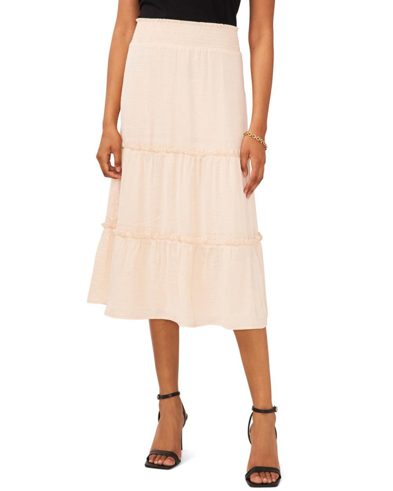 Falda Vince Camuto Tiered Ruffled Midi Mujer Blancas | 869-GASEZM