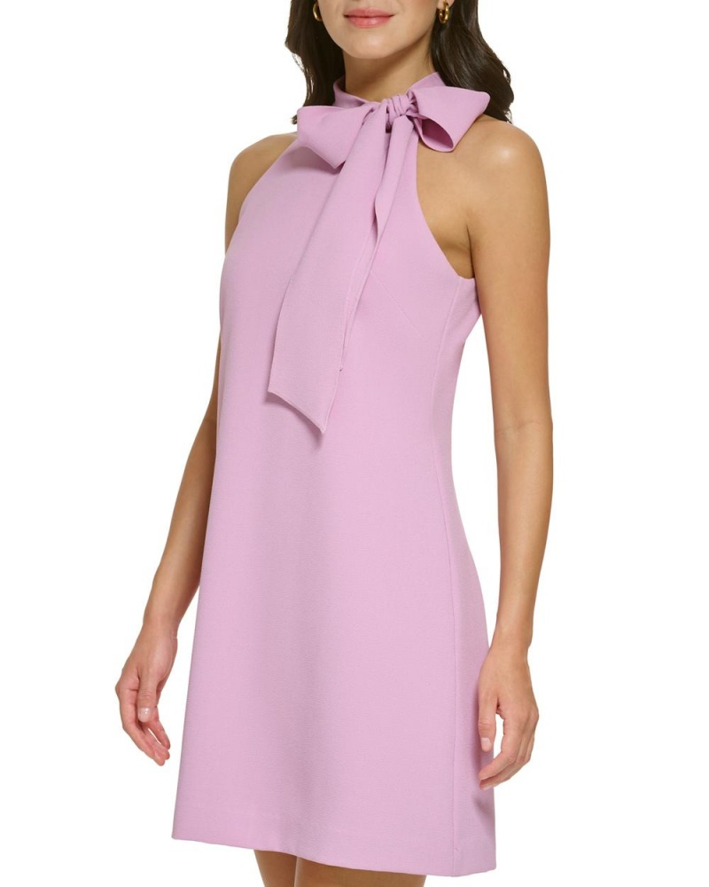 Mini Vestido Vince Camuto Bow-Neck Mujer Moradas | 240-AHBVYX