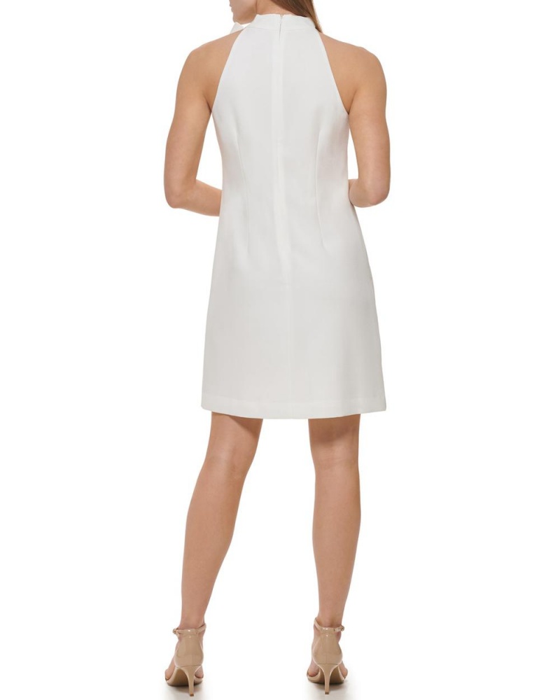 Mini Vestido Vince Camuto Bow-Neck Mujer Blancas | 231-HLBGMR