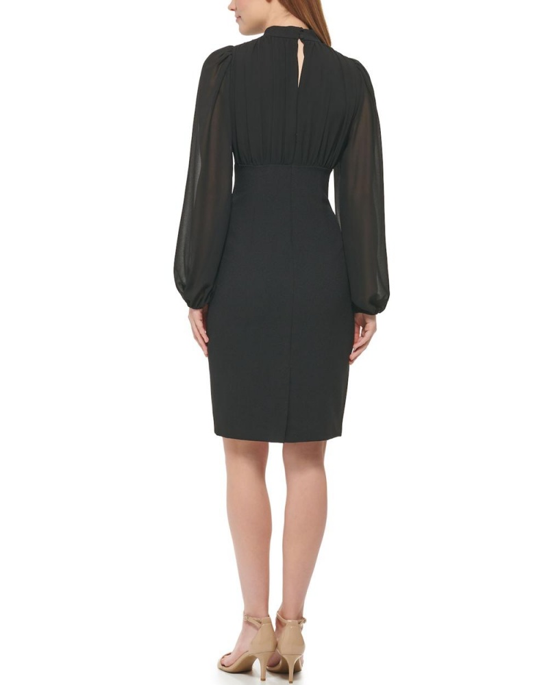 Mini Vestido Vince Camuto Chiffon-Sleeve Sheath Mujer Negras | 043-VRTYME