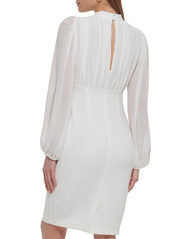 Mini Vestido Vince Camuto Chiffon-Sleeve Sheath Mujer Blancas | 521-RGMFCP