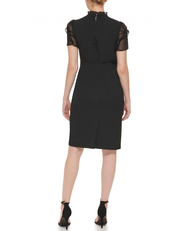 Mini Vestido Vince Camuto Chiffon-Sleeve Mujer Negras | 914-MDZFTV