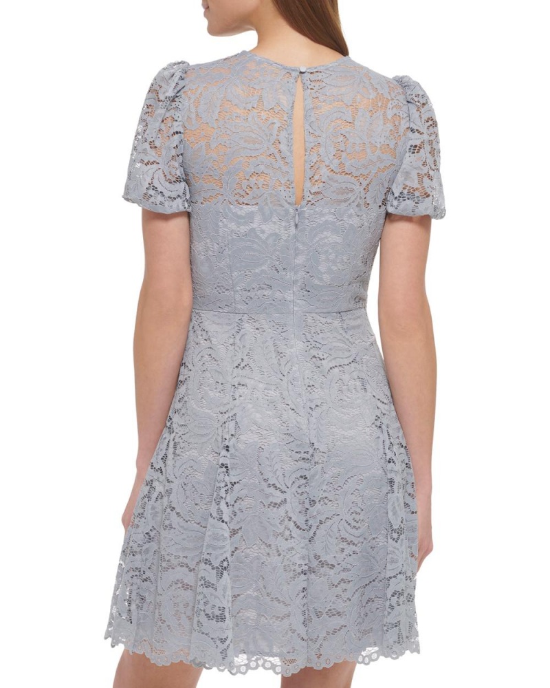 Mini Vestido Vince Camuto Lace Fit-And-Flare Mujer Gris | 257-UIMHVA