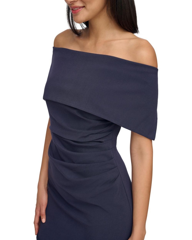 Mini Vestido Vince Camuto Off-The-Shoulder Sheath Mujer Azul Marino | 984-QMWYVR