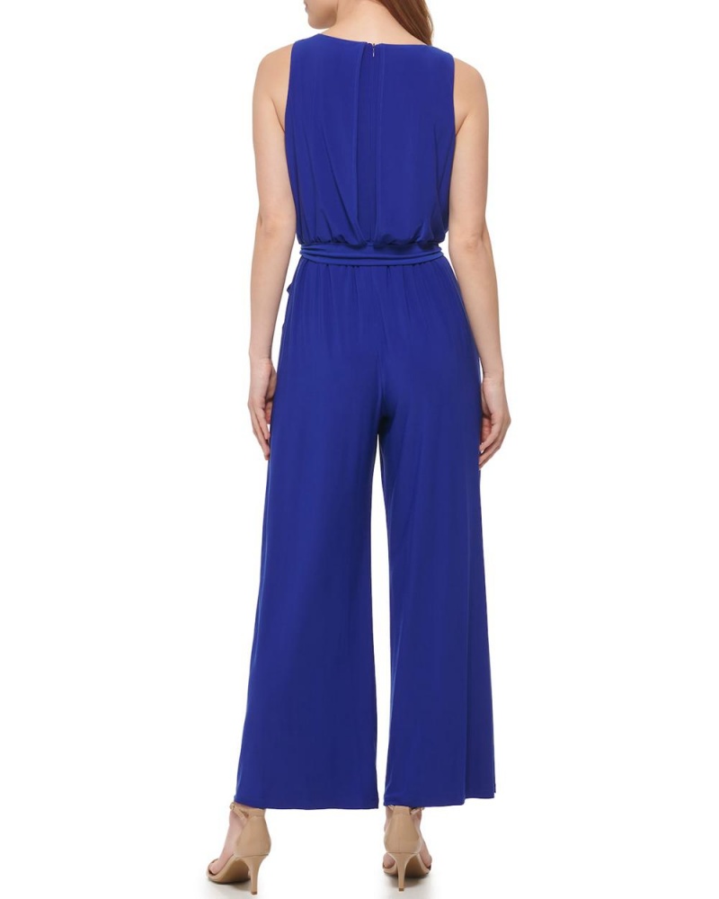 Mono Vince Camuto Sleeveless Wide-Leg (Petite) Mujer Azules | 934-LIAUGO