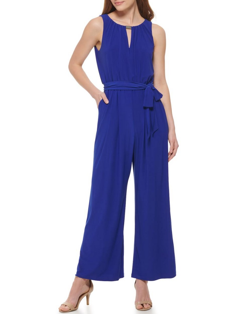 Mono Vince Camuto Sleeveless Wide-Leg (Petite) Mujer Azules | 934-LIAUGO