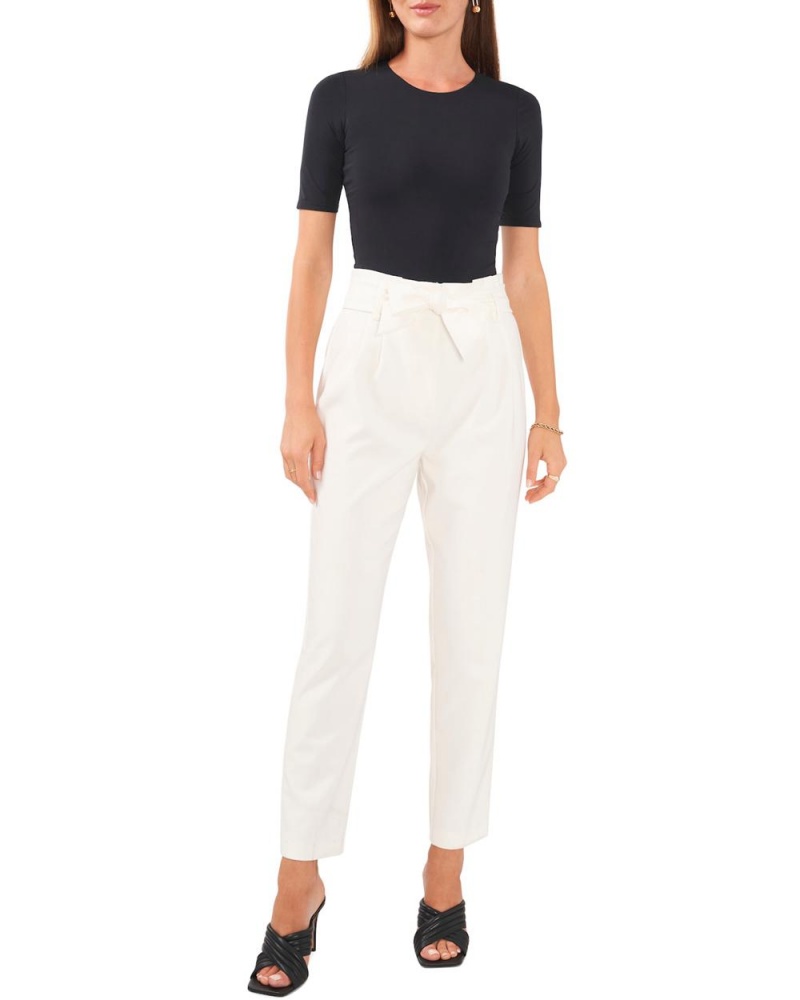 Pantalon Vince Camuto Belted Plisado-Front Mujer Blancas | 459-HMSLYJ